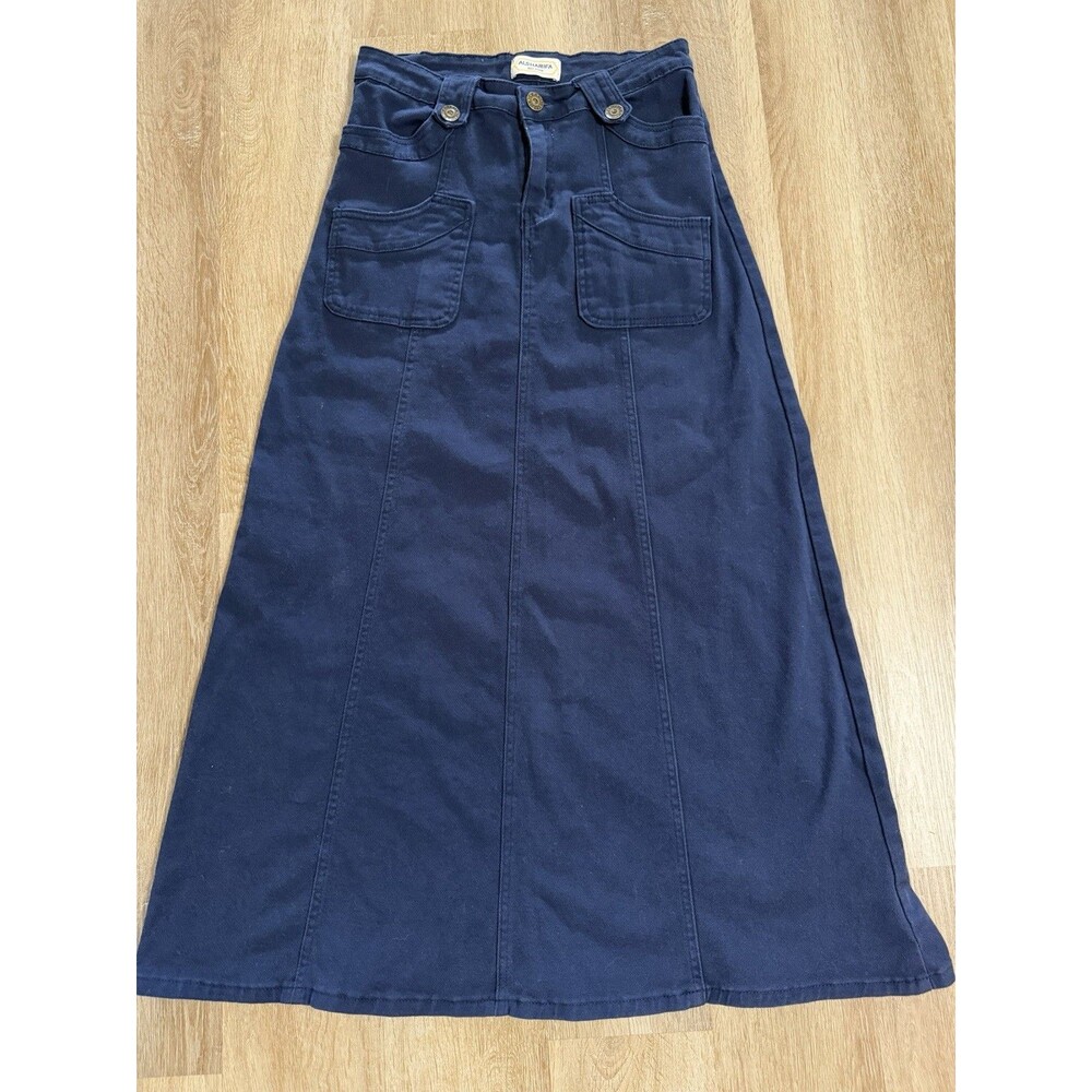 Alsharifa Navy Blue Denim Maxi Skirt Women’s Size 30 Western Y2K Modest
